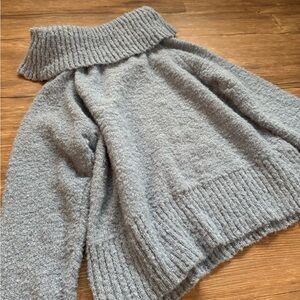 Cozy baby blue off the shoulder Women's Sweater